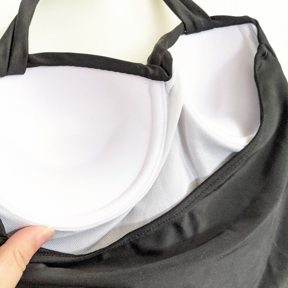 NWOT, One piece Push Up Black Swimsuit, Sz L - Picture 2 of 4